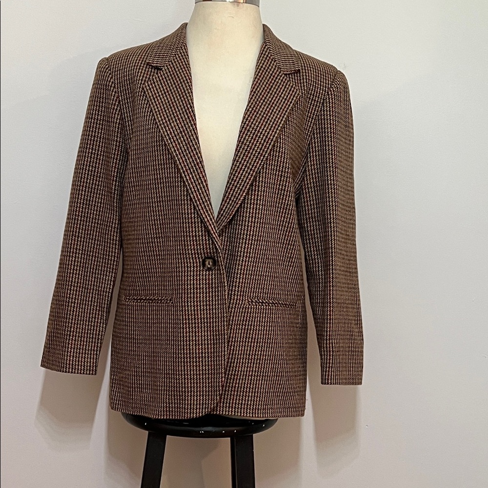 Savannah Brown Houndstooth Blazer